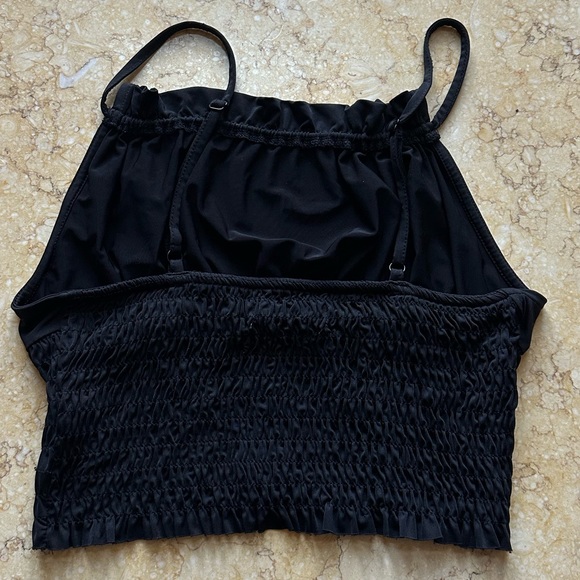 NWOT Urban Outfitters black smocked crop top - Picture 2 of 5